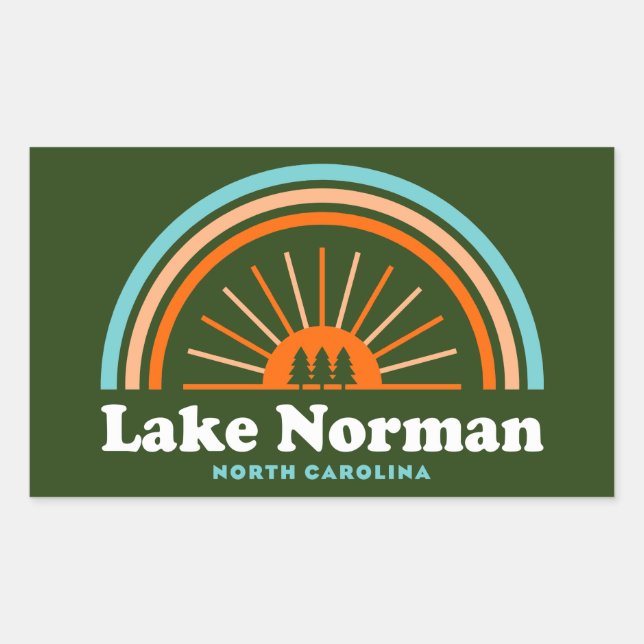 Lake Norman North Carolina Rainbow Rectangular Sticker (Front)
