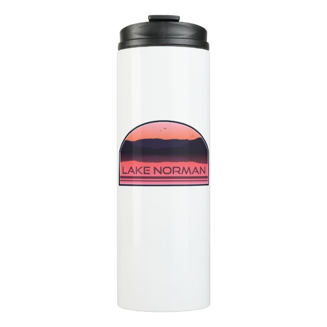 Lake Norman North Carolina Red Sunrise Thermal Tumbler (Front)