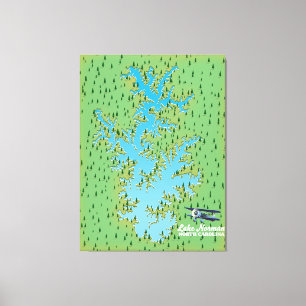 Lake Norman South Carolina retro map Canvas Print
