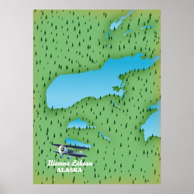 Lake Norman South Carolina retro map Poster (Front)