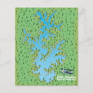 Lake Norman South Carolina retro map Poster Flyer