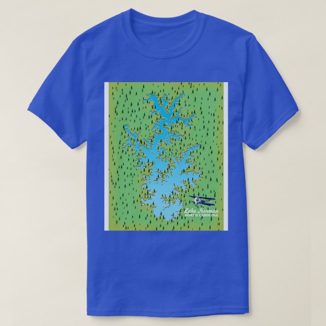 Lake Norman South olina retro map T-Shirt (Design Front)