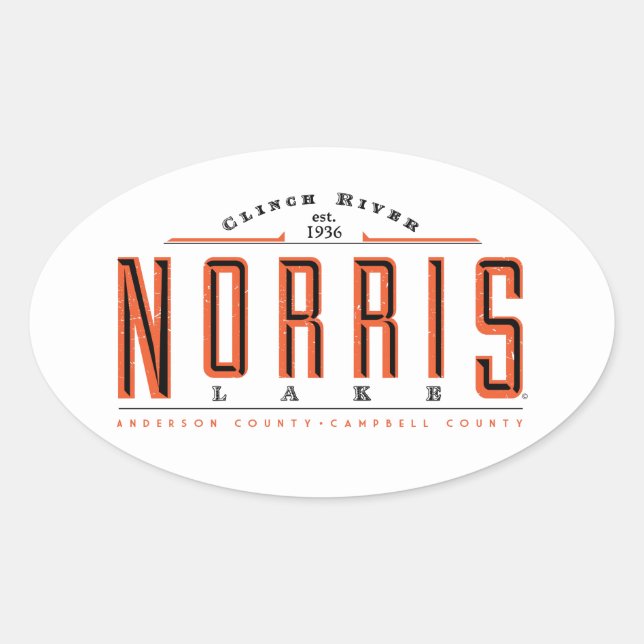 Lake Norris Oval Sticker (Front)