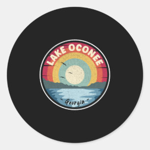 Lake Oconee Georgia Colorful Scene Classic Round Sticker