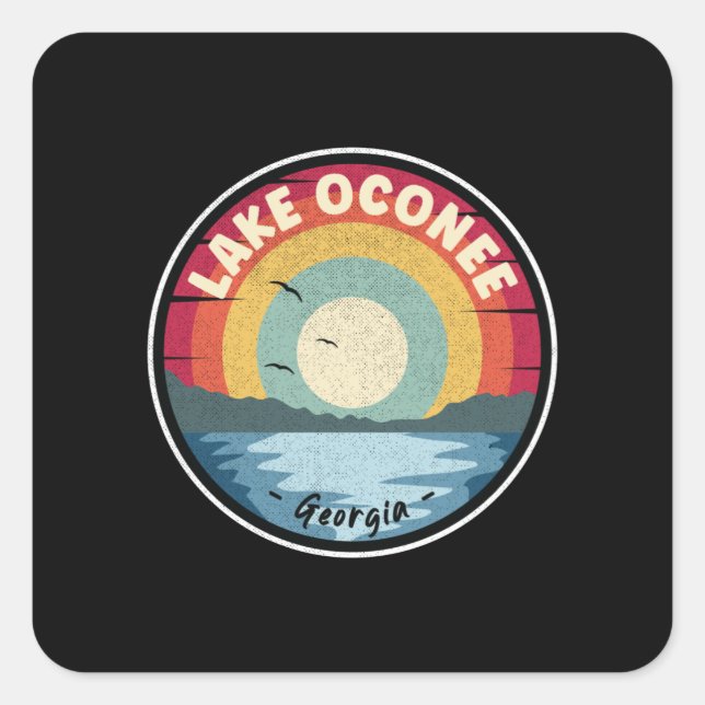 Lake Oconee Georgia Colorful Scene Square Sticker (Front)