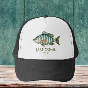 Lake Oconee Georgia nautical fish Trucker Hat