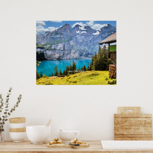 Lake Oeschinen scenic photograph Poster
