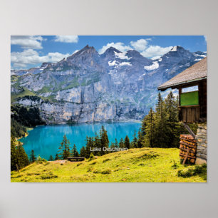 Lake Oeschinen scenic photograph Poster