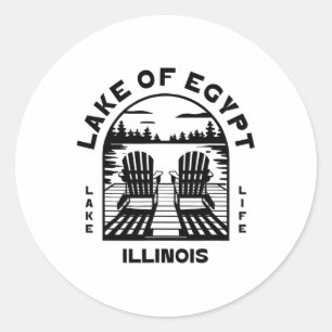 Lake Of Egypt Illinois Outdoors Vintage Classic Round Sticker