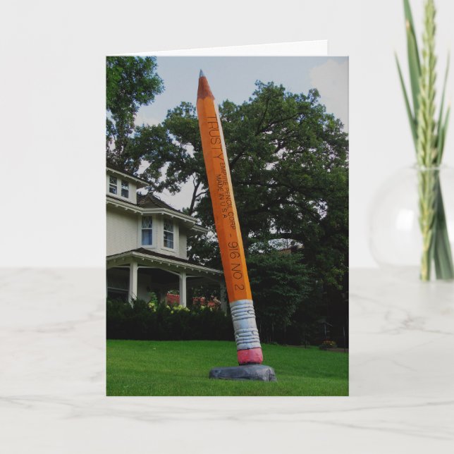 "Lake of the Isles Pencil Sculpture" Congrats Card (Front)
