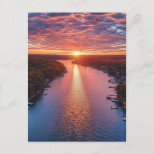 Lake of the Ozarks black and white Holiday Postcard