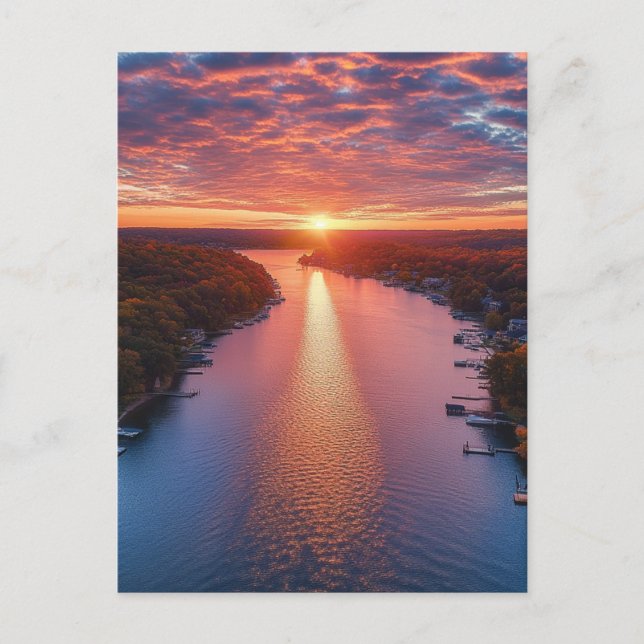 Lake of the Ozarks black and white Holiday Postcard (Front)