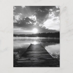 Lake of the Ozarks black and white Holiday Postcard