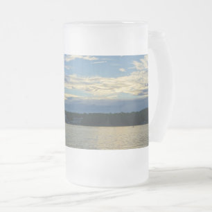 Lake Of The Ozarks Blue Sunset Frosted Glass Beer  Mug