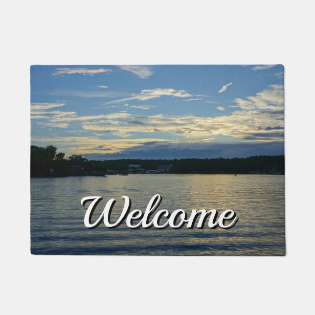 Lake Of The Ozarks Blue Sunset Welcome Doormat (Front)