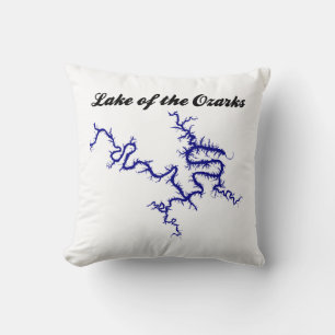 Lake of the Ozarks Missouri Blue Shoreline Map Cushion