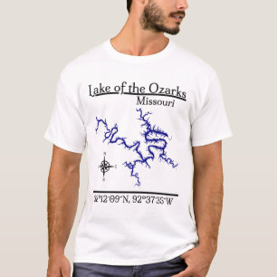 Lake of the Ozarks Missouri Map Coordinates T-Shirt