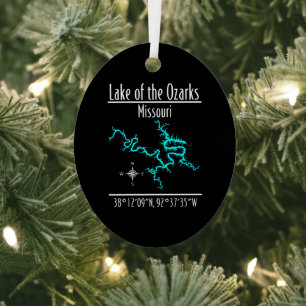 Lake of the Ozarks Missouri Metal Oval Tree Decoration