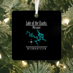 Lake of the Ozarks Missouri Metal Square Ornament