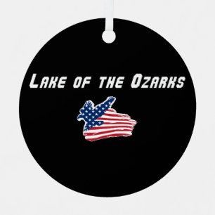 Lake of the Ozarks Missouri Patriotic Eagle Metal Tree Decoration