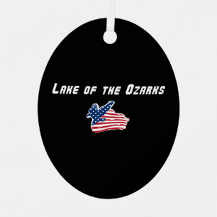 Lake of the Ozarks Missouri Patriotic Eagle Metal Tree Decoration