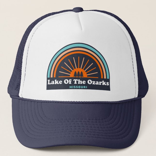 Lake Of The Ozarks Missouri Rainbow Trucker Hat (Front)