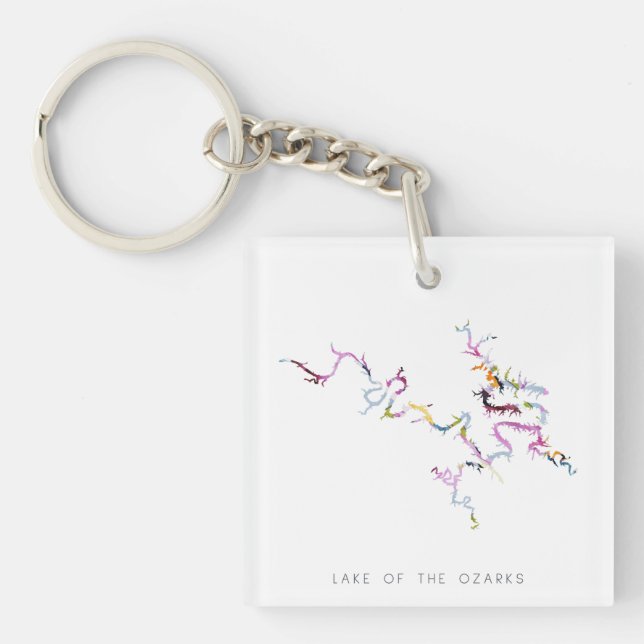 Lake of the Ozarks Silhouette Map Keychain (Front)
