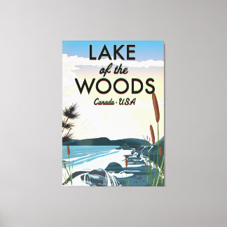 Lake of the Woods Travel poster. Canvas Print