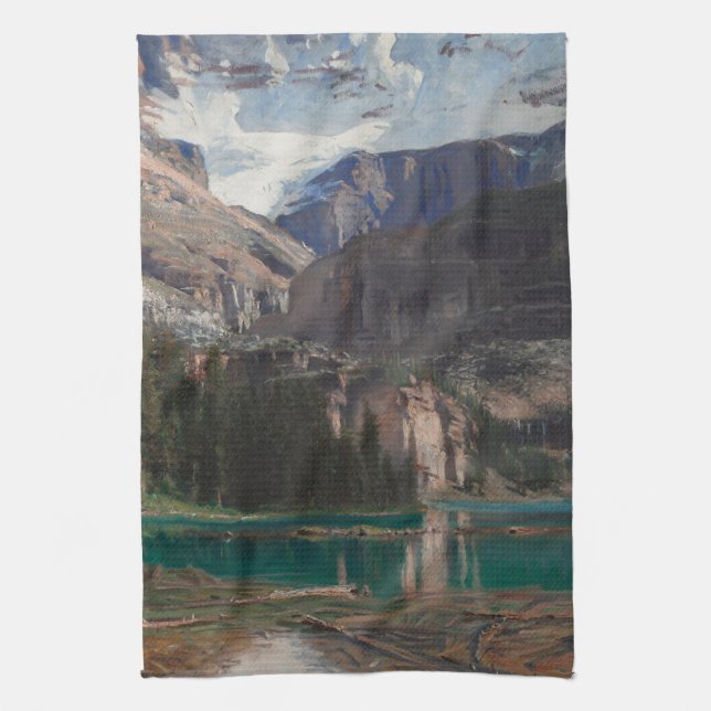 Lake O'Hara by John Singer Sargent, Victorian Art Tea Towel (Vertical)