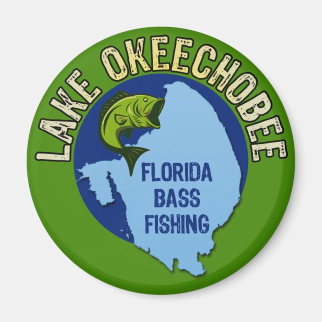 Lake Okeechobee, Florida Bass Fishing Magnet (Front)