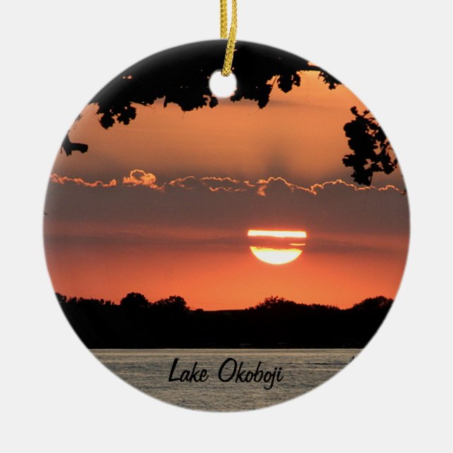 Lake Okoboji with Point of No Return ornament (Front)