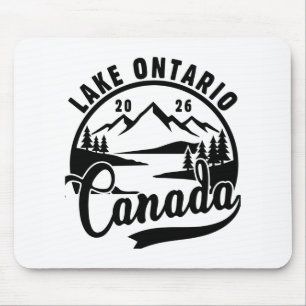Lake Ontario Black & White Scenic Graphic Mouse Mat
