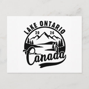 Lake Ontario Black & White Scenic Graphic Postcard