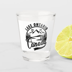 Lake Ontario Black & White Scenic Graphic Shot Glass