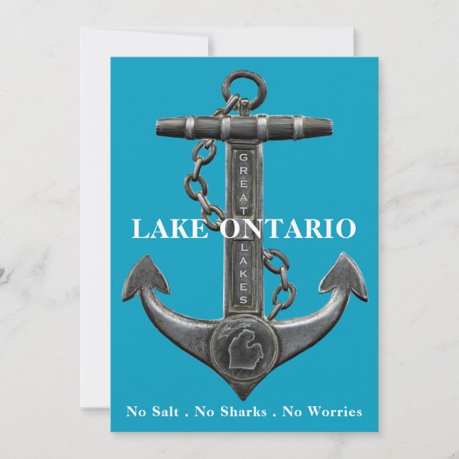 Lake Ontario distressed anchor pirate nautical Invitation (Front)