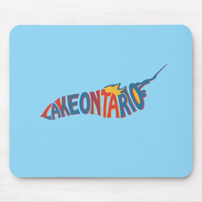 Lake Ontario Letterform Map Light Blue Mousepad (Front)