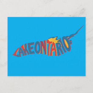 Lake Ontario Letterform Map Postcard