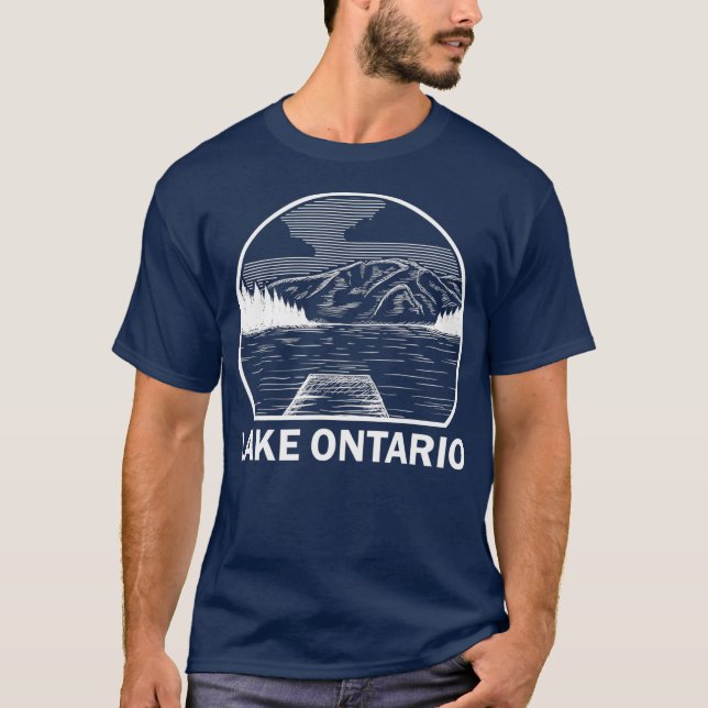 LAKE ONTARIO NEW YORK Funny Fishing Camping Gift T-Shirt (Front)