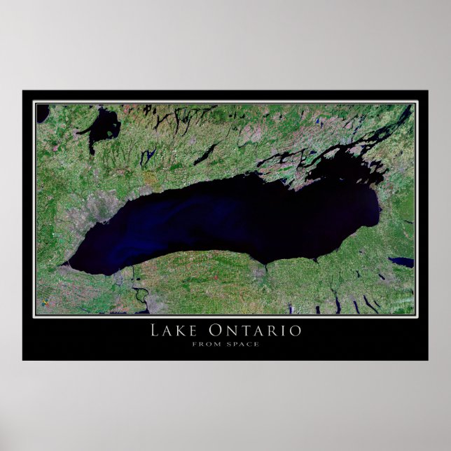 Lake Ontario Satellite Poster Map (Front)