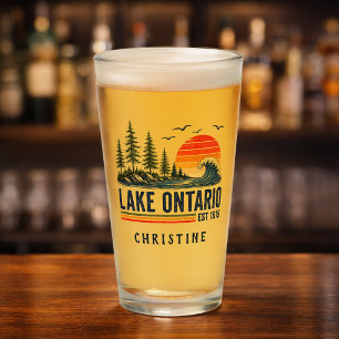 Lake Ontario Vintage Great Lakes Lake Life Glass