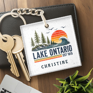 Lake Ontario Vintage Great Lakes Lake Life Key Ring