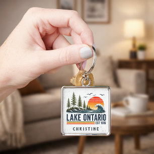 Lake Ontario Vintage Great Lakes Lake Life Key Ring
