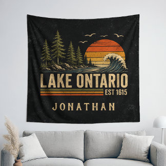 Lake Ontario Vintage Great Lakes Lake Life Tapestry