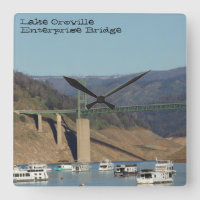 Lake Oroville & Enterprise Bridge photo on clock.