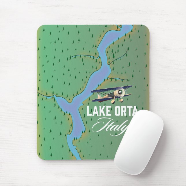 Lake Orta Italy lake map Mouse Mat (With Mouse)
