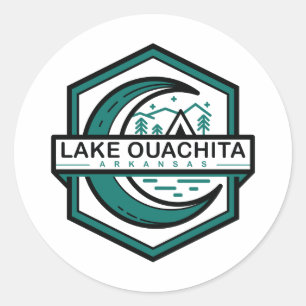 LAKE OUACHITA arkansas moon hexa Classic Round Sticker