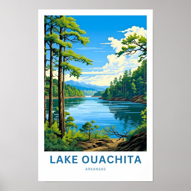 Lake Ouachita Arkansas Travel Print (Front)