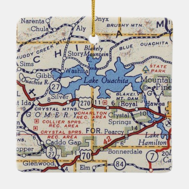 Lake Ouachita Ceramic Ornament (Back)