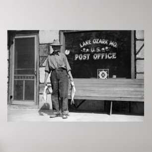 Lake Ozark Fisherman, 1930s Poster