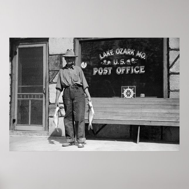 Lake Ozark Fisherman, 1930s Poster (Front)